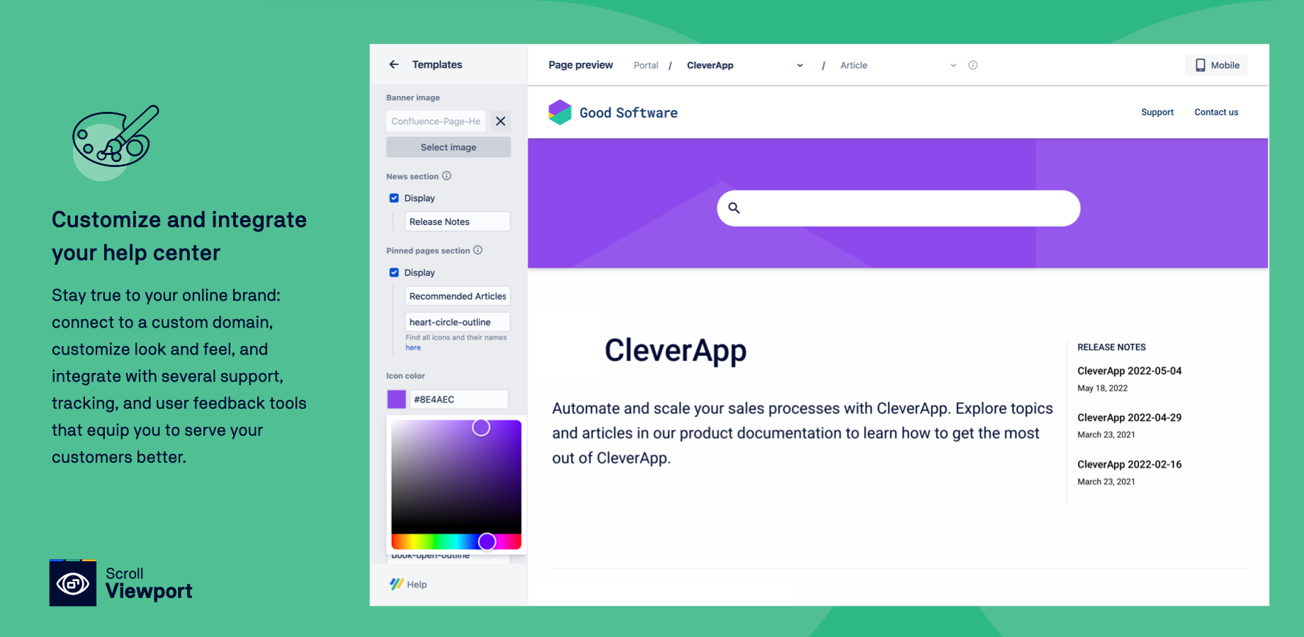 Once you have customized your help center so that it fits your brand (including using a custom domain), you can connect it with your customer support system so your customers can contact you if they have any questions.