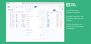 Use all the familiar keyboard commands. Navigate, mark cells, copy and paste, undo and redo changes. All the interactions you expect from a full-fledged spreadsheet.