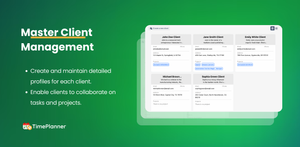 Client Management with TeamBoard TimePlanner
- Manage clients list.
- Schedule for clients.