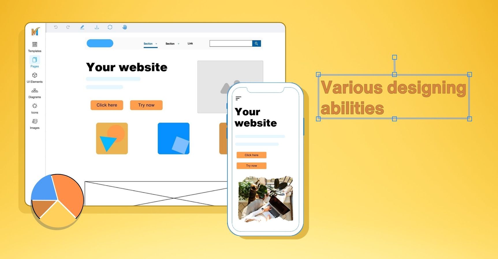 Quickly brainstorm UI ideas with various design abilities