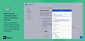 Connect your help center to customer support systems like Zendesk, Freshdesk or Intercom so they can access additional help resources from within your documentation.