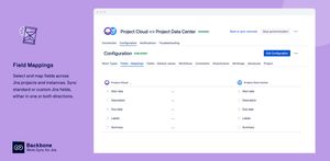 The configuration screen lets you determine which fields are mapped to each other across the synced Jira instances.