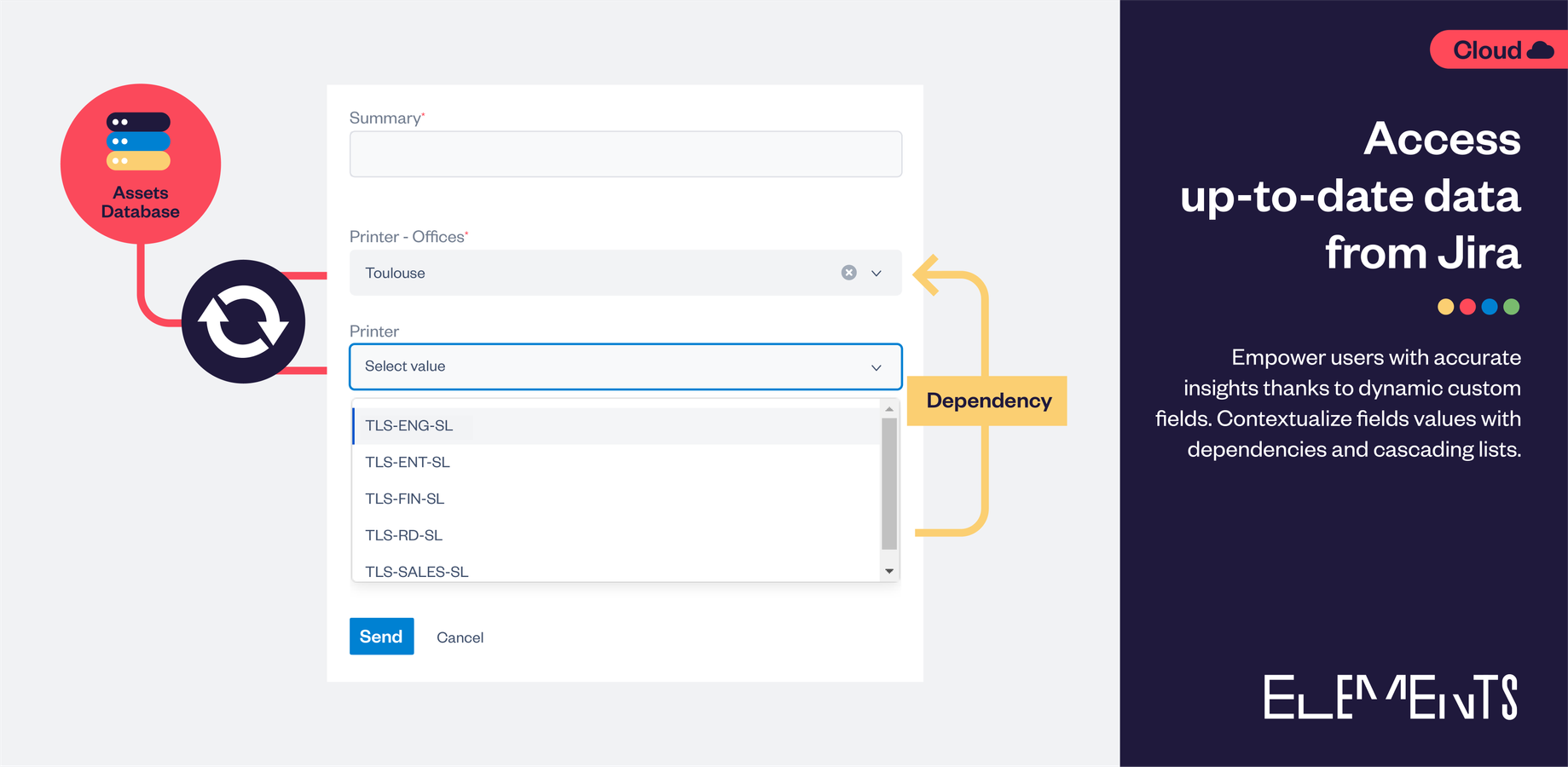 Empower users with accurate insights thanks to dynamic custom fields. Contextualize fields values with dependencies and cascading lists.