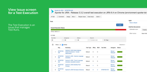 View Issue screen for a Test Execution. The Test Execution is an Issue that manages Test Runs.