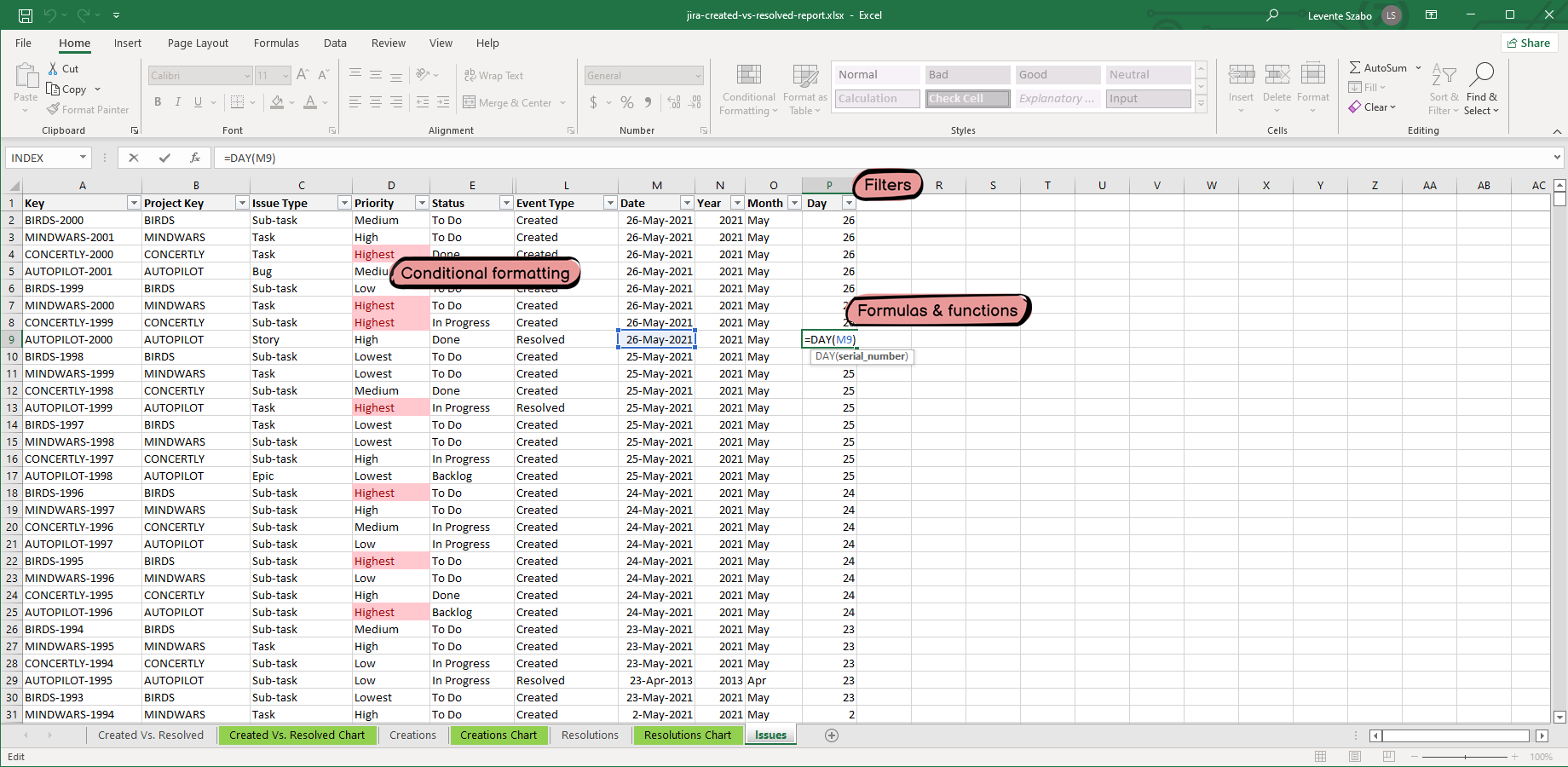 Get XLSX, XLSM and XLS files with precise data types and flexibly formatted cells. No need for tedious data conversion, reformatting and clean-up after every export. Compatible with all major spreadsheet tools.