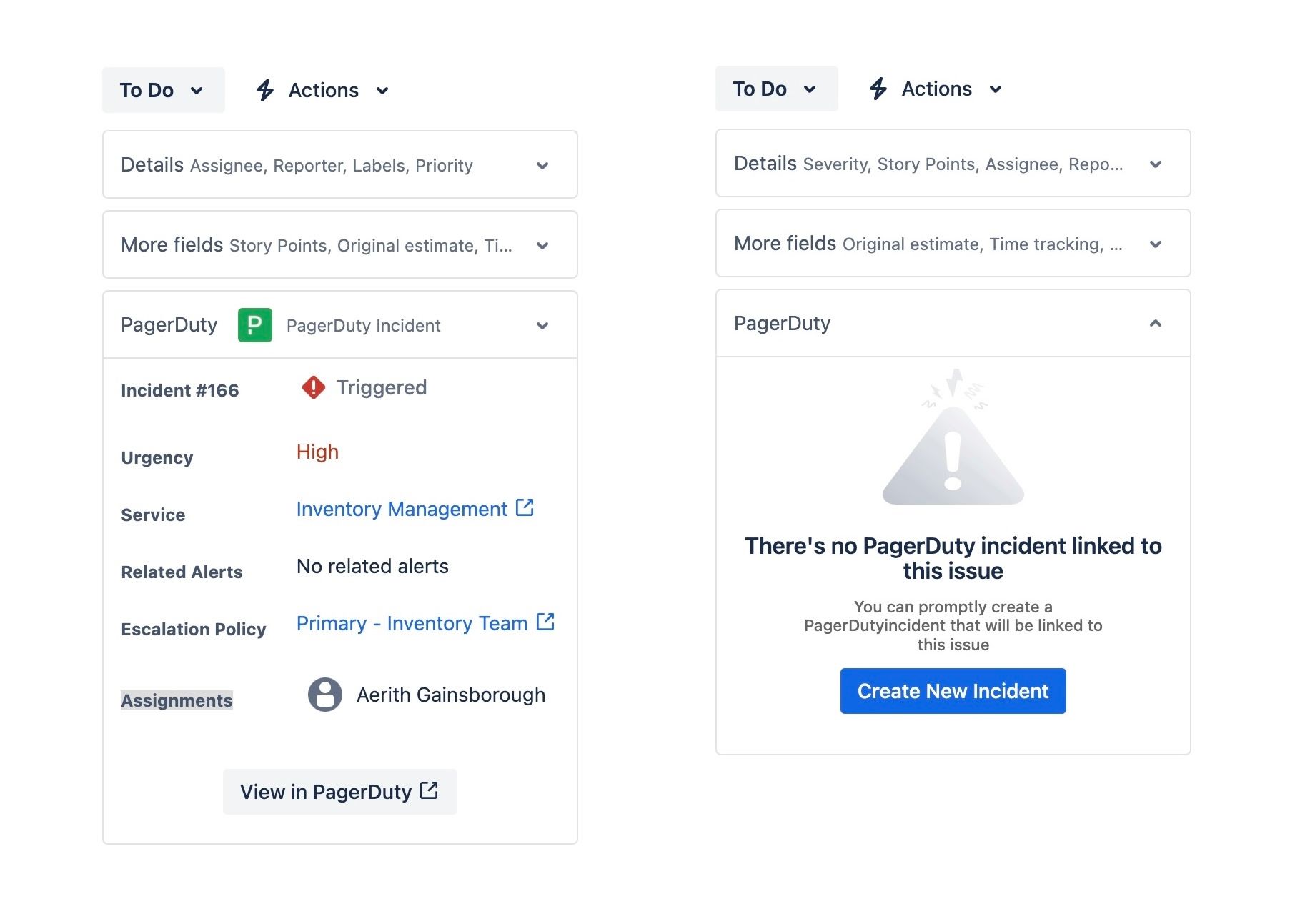 Review incident details without leaving Jira.